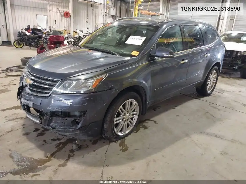1GNKRGKD2EJ318590 2014 Chevrolet Traverse 1Lt