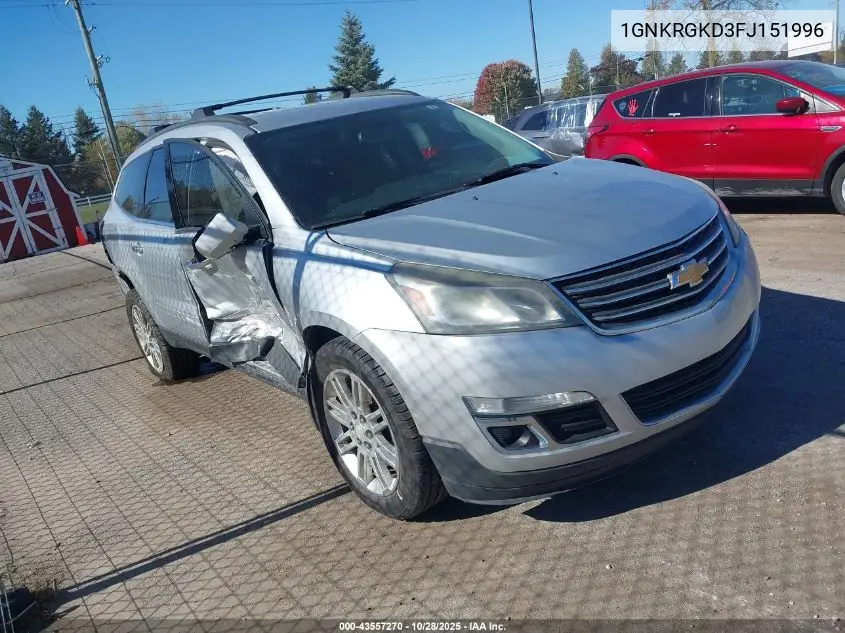 1GNKRGKD3FJ151996 2015 Chevrolet Traverse 1Lt