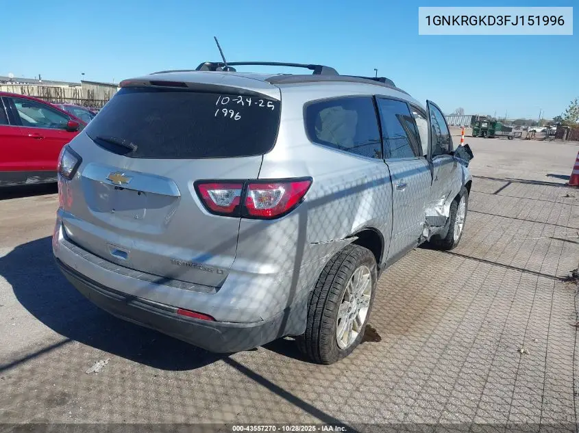1GNKRGKD3FJ151996 2015 Chevrolet Traverse 1Lt