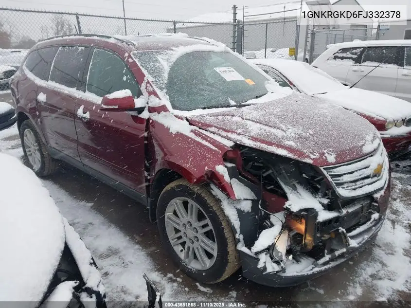 1GNKRGKD6FJ332378 2015 Chevrolet Traverse 1Lt