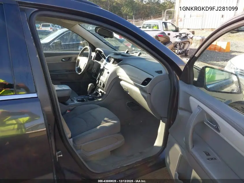1GNKRGKD9FJ281099 2015 Chevrolet Traverse 1Lt