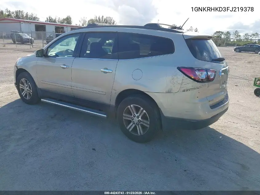 1GNKRHKD3FJ219378 2015 Chevrolet Traverse 2Lt