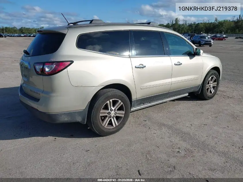 1GNKRHKD3FJ219378 2015 Chevrolet Traverse 2Lt
