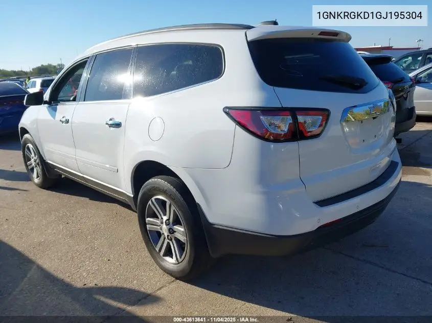 1GNKRGKD1GJ195304 2016 Chevrolet Traverse 1Lt