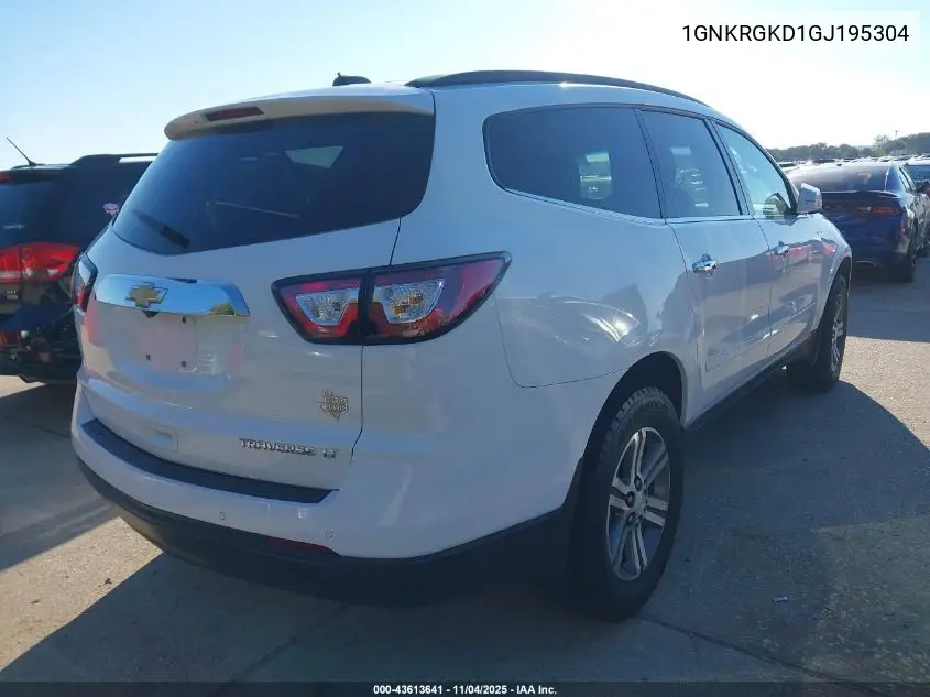 1GNKRGKD1GJ195304 2016 Chevrolet Traverse 1Lt