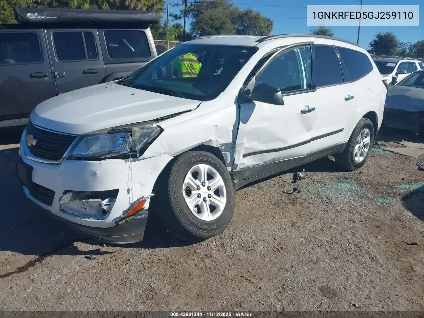 1GNKRFED5GJ259110 2016 Chevrolet Traverse Ls