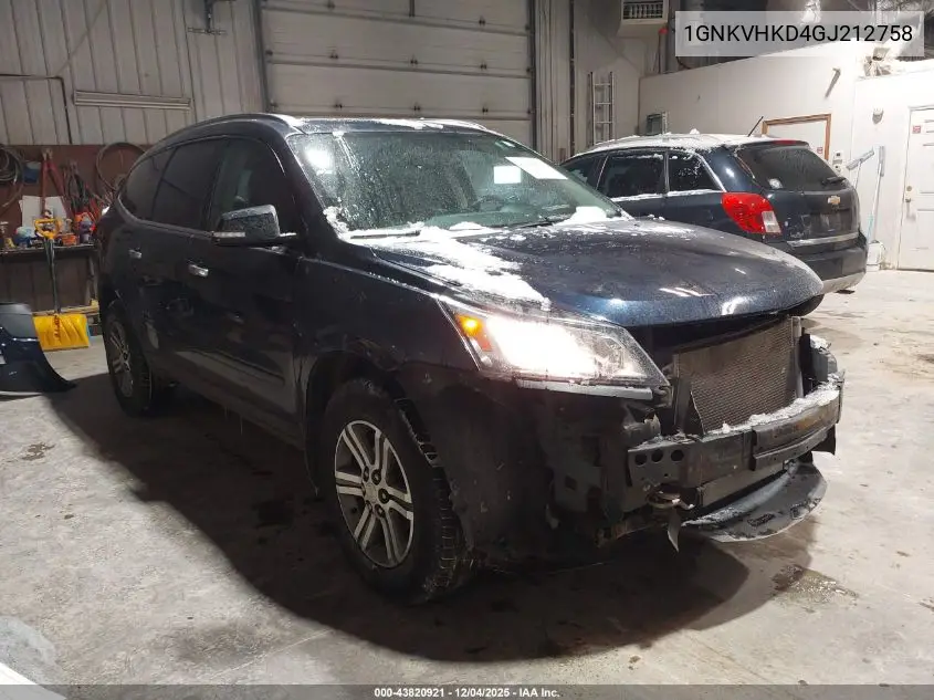 1GNKVHKD4GJ212758 2016 Chevrolet Traverse 2Lt