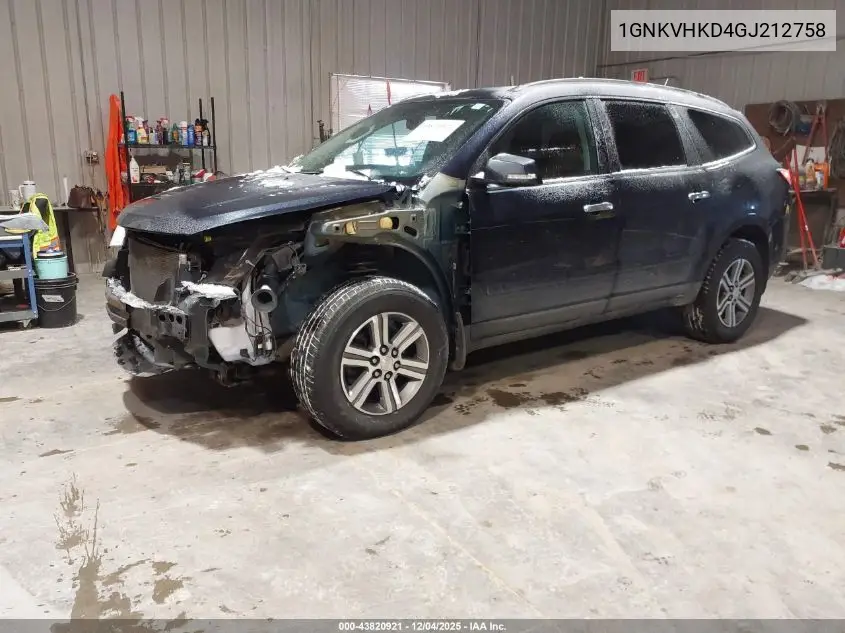 1GNKVHKD4GJ212758 2016 Chevrolet Traverse 2Lt