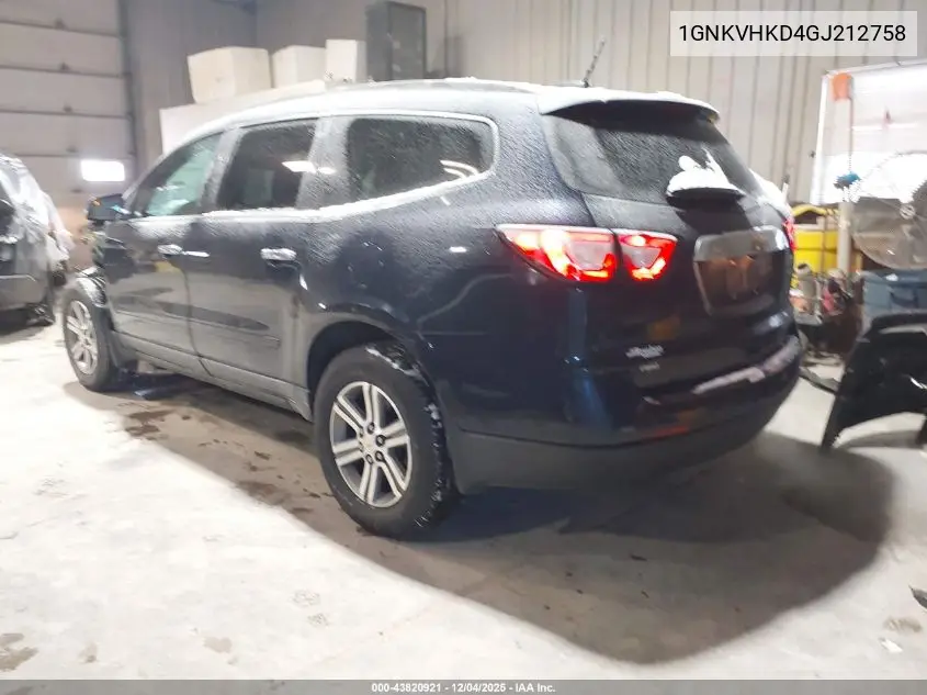 1GNKVHKD4GJ212758 2016 Chevrolet Traverse 2Lt