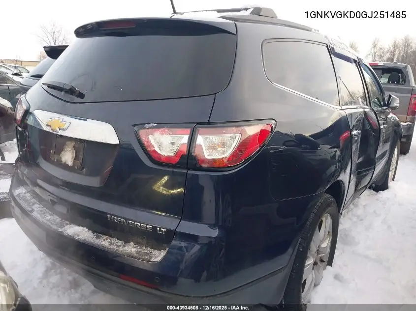 1GNKVGKD0GJ251485 2016 Chevrolet Traverse 1Lt
