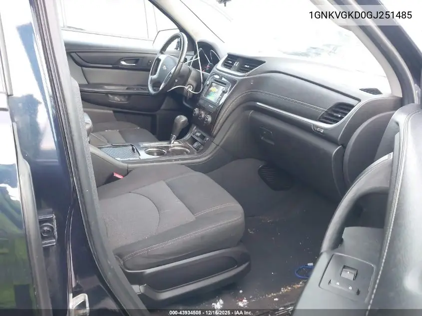 1GNKVGKD0GJ251485 2016 Chevrolet Traverse 1Lt