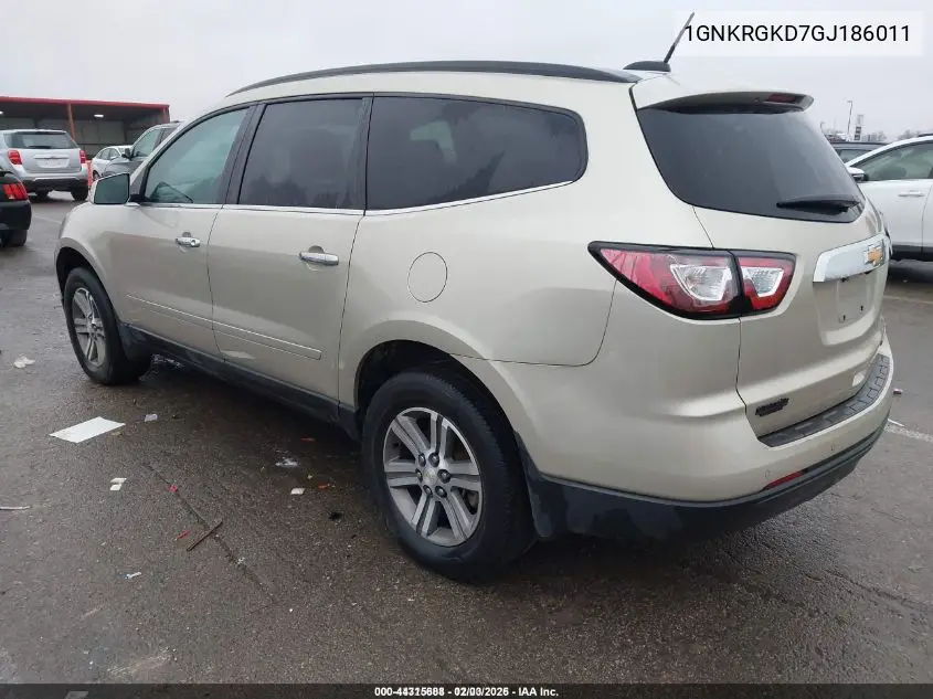1GNKRGKD7GJ186011 2016 Chevrolet Traverse 1Lt