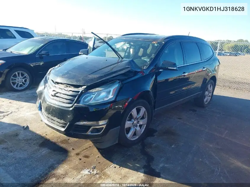 1GNKVGKD1HJ318628 2017 Chevrolet Traverse Lt