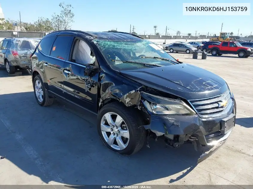 1GNKRGKD6HJ153759 2017 Chevrolet Traverse 1Lt
