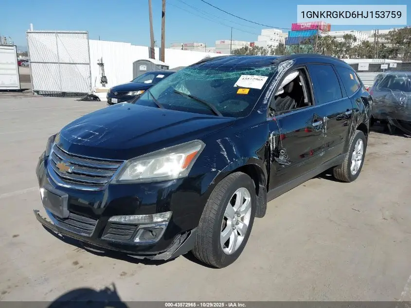 1GNKRGKD6HJ153759 2017 Chevrolet Traverse 1Lt