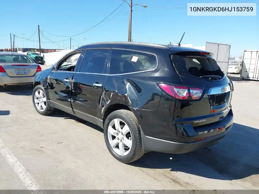 1GNKRGKD6HJ153759 2017 Chevrolet Traverse 1Lt