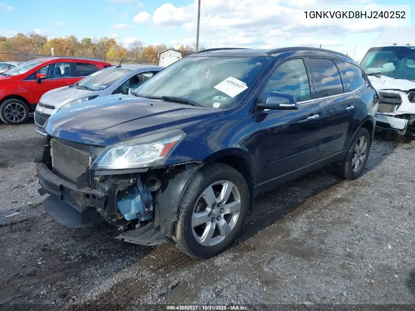 1GNKVGKD8HJ240252 2017 Chevrolet Traverse 1Lt