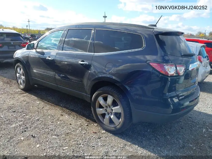 1GNKVGKD8HJ240252 2017 Chevrolet Traverse 1Lt