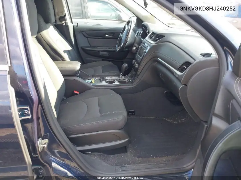 1GNKVGKD8HJ240252 2017 Chevrolet Traverse 1Lt