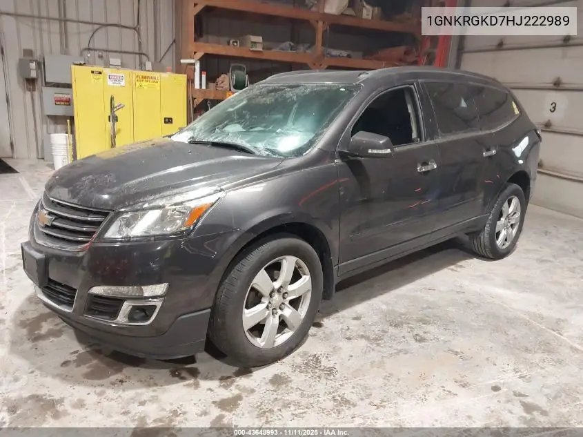1GNKRGKD7HJ222989 2017 Chevrolet Traverse 1Lt