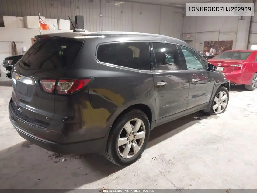1GNKRGKD7HJ222989 2017 Chevrolet Traverse 1Lt