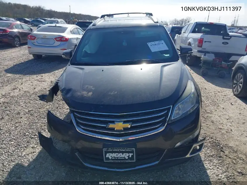 1GNKVGKD3HJ111397 2017 Chevrolet Traverse 1Lt