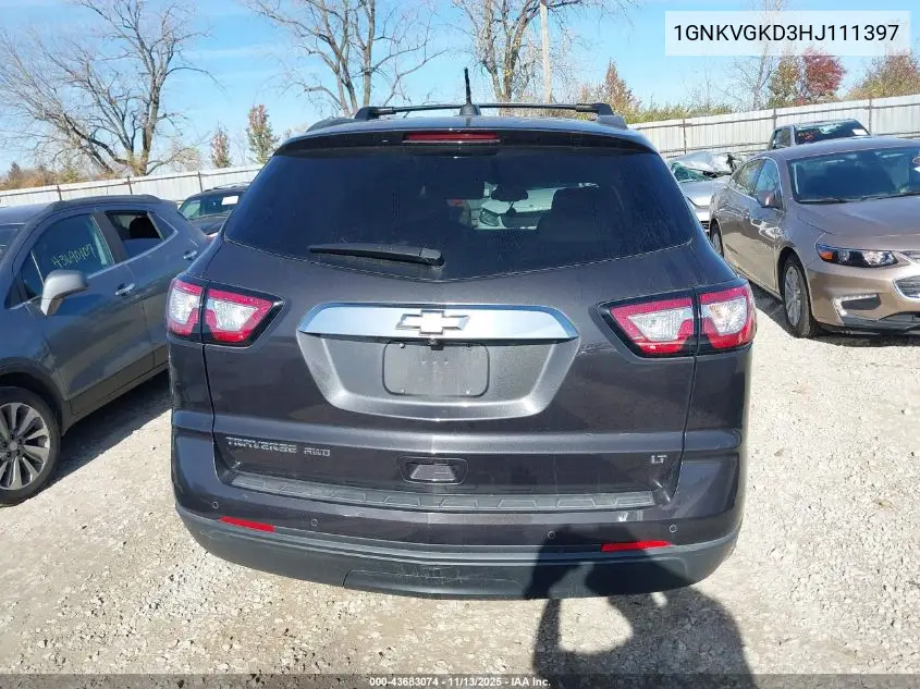 1GNKVGKD3HJ111397 2017 Chevrolet Traverse 1Lt