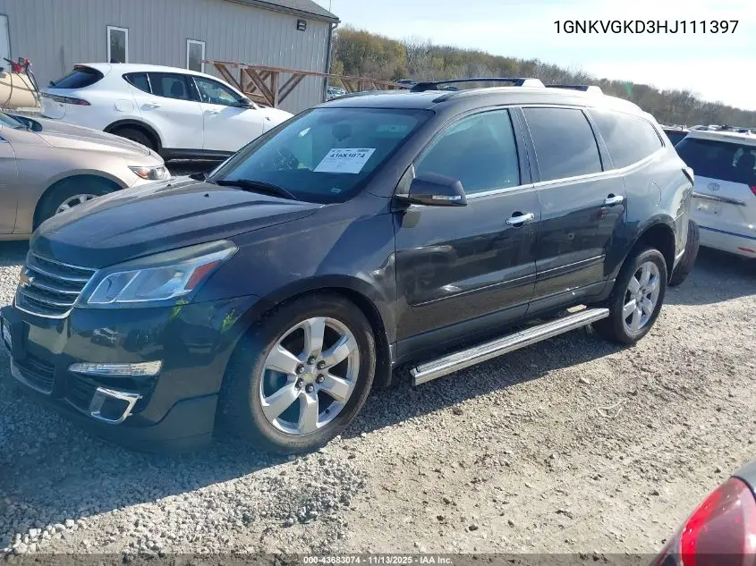 1GNKVGKD3HJ111397 2017 Chevrolet Traverse 1Lt