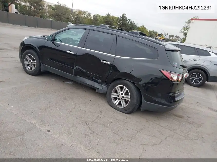 1GNKRHKD4HJ292231 2017 Chevrolet Traverse 2Lt