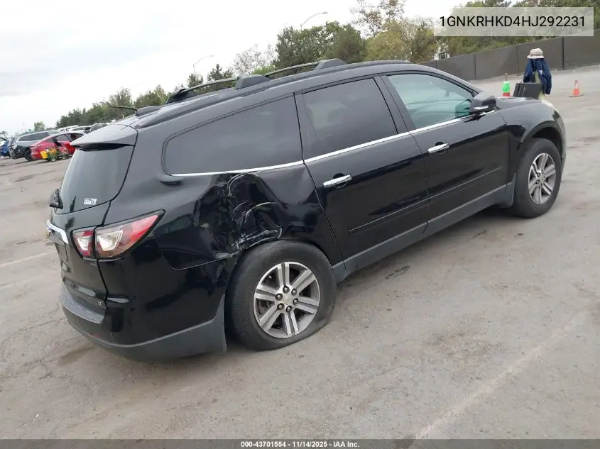 1GNKRHKD4HJ292231 2017 Chevrolet Traverse 2Lt