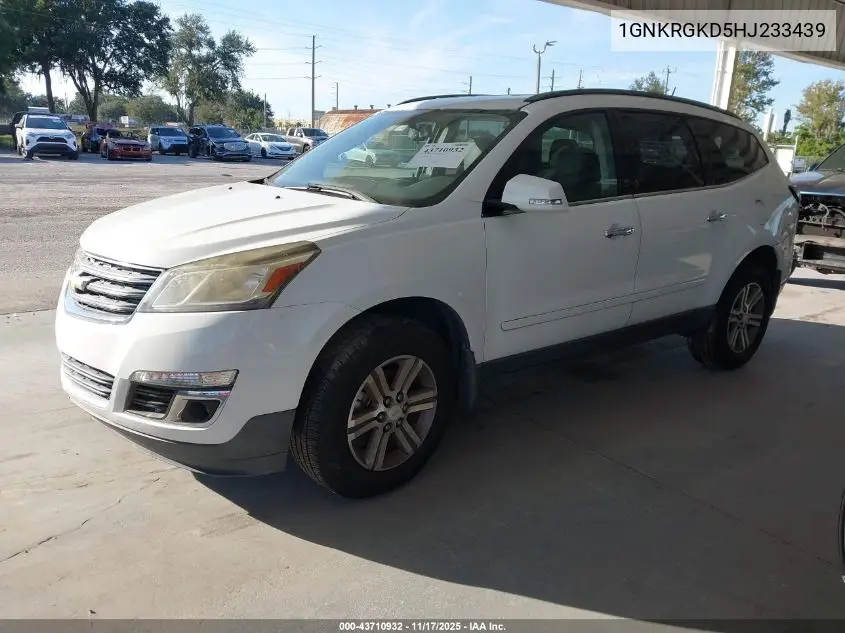 1GNKRGKD5HJ233439 2017 Chevrolet Traverse 1Lt
