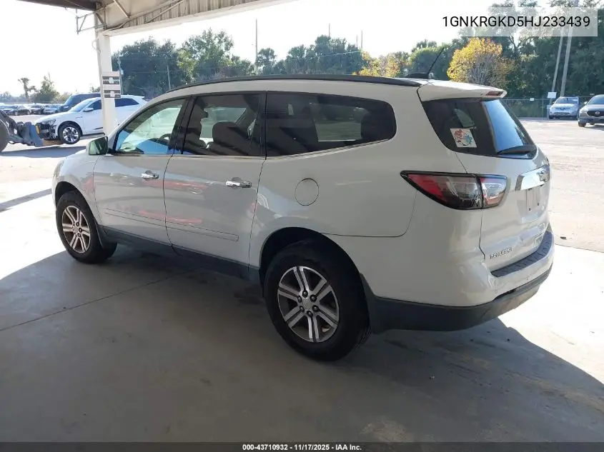 1GNKRGKD5HJ233439 2017 Chevrolet Traverse 1Lt