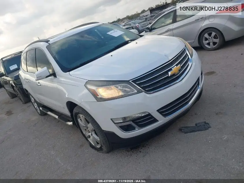1GNKRJKD0HJ278835 2017 Chevrolet Traverse Premier