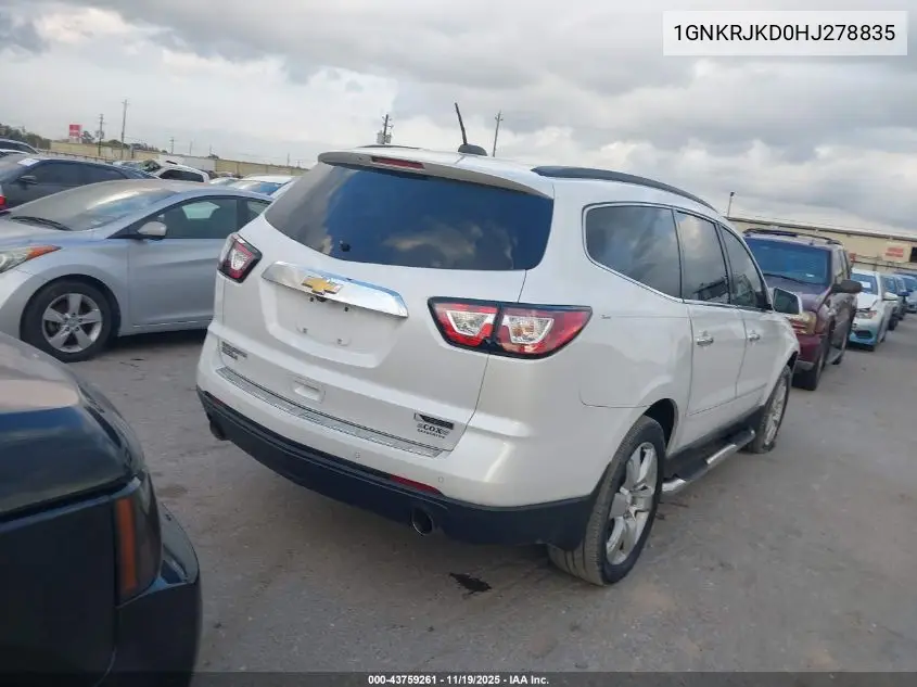 1GNKRJKD0HJ278835 2017 Chevrolet Traverse Premier