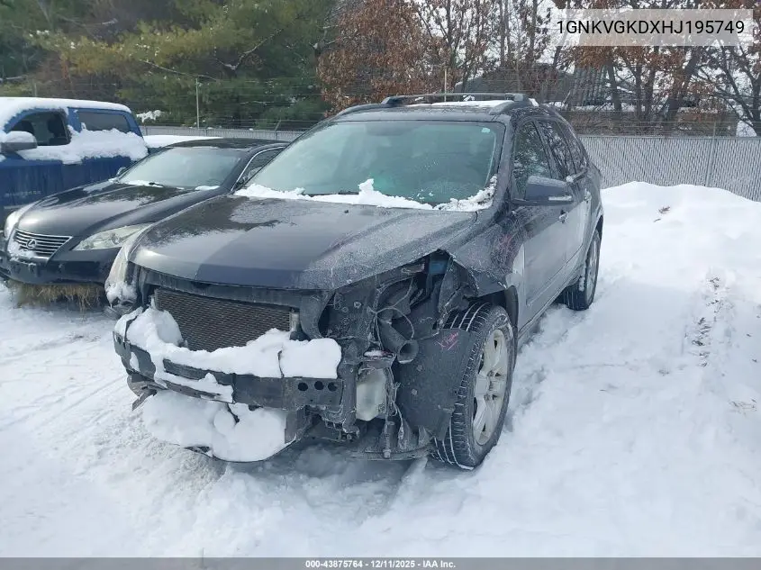 1GNKVGKDXHJ195749 2017 Chevrolet Traverse 1Lt