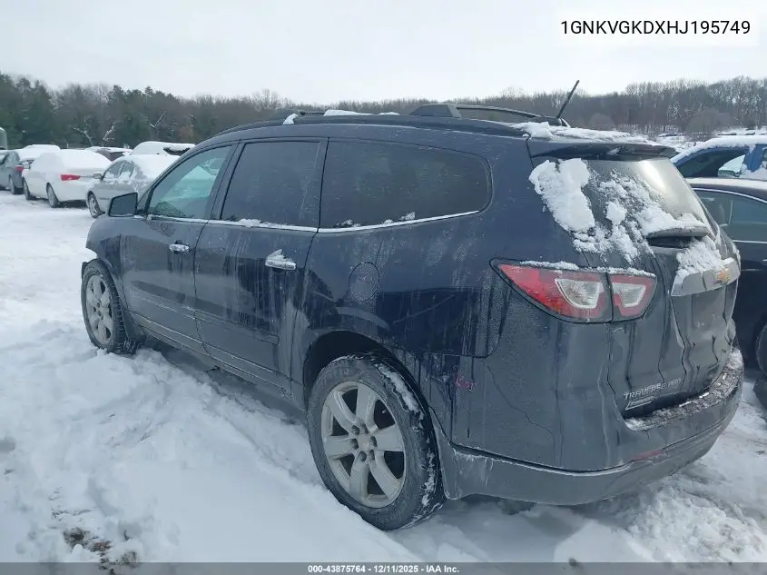 1GNKVGKDXHJ195749 2017 Chevrolet Traverse 1Lt