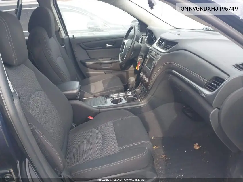 1GNKVGKDXHJ195749 2017 Chevrolet Traverse 1Lt