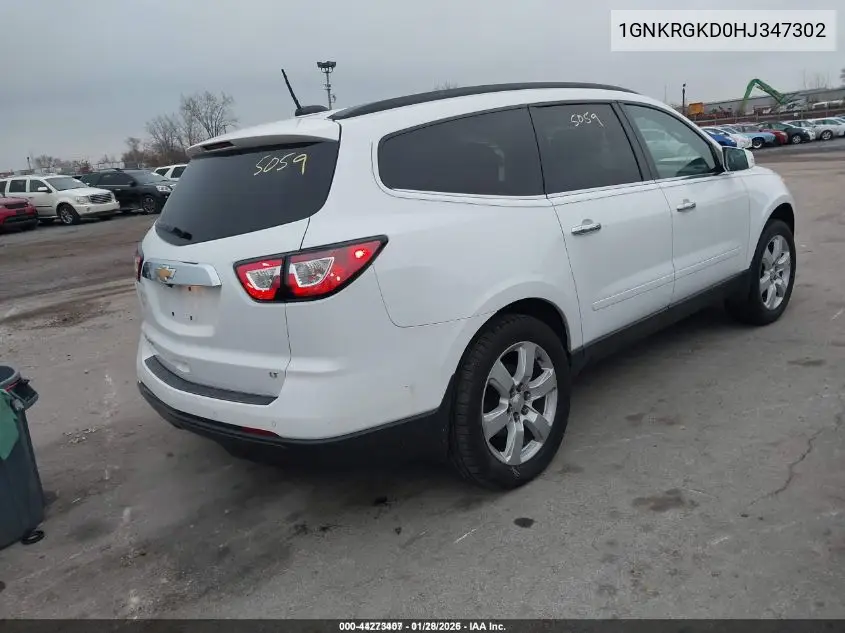 1GNKRGKD0HJ347302 2017 Chevrolet Traverse 1Lt