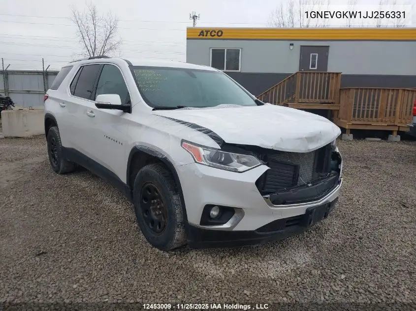 1GNEVGKW1JJ256331 2018 Chevrolet Traverse Lt