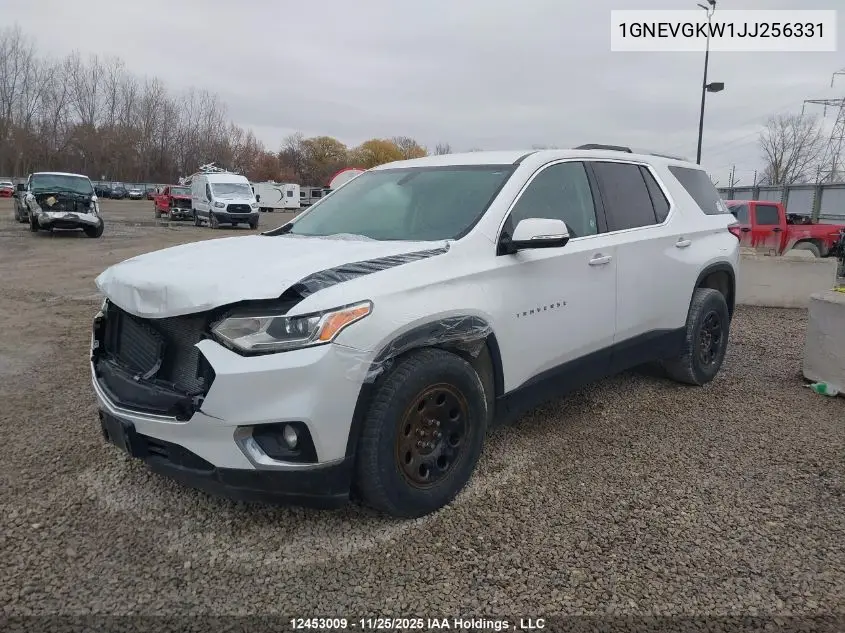 1GNEVGKW1JJ256331 2018 Chevrolet Traverse Lt
