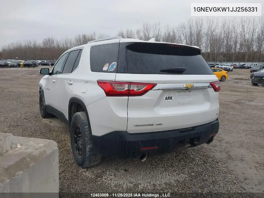 1GNEVGKW1JJ256331 2018 Chevrolet Traverse Lt