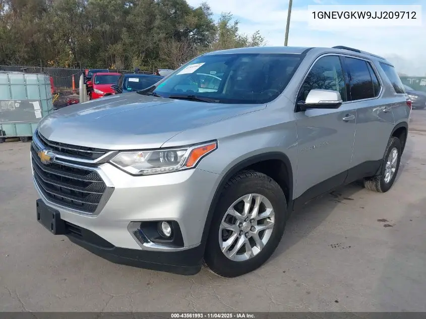 1GNEVGKW9JJ209712 2018 Chevrolet Traverse 1Lt
