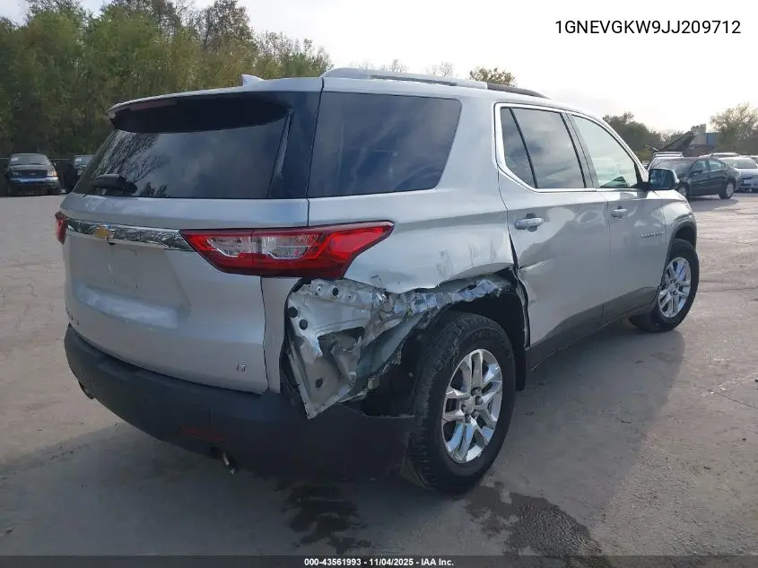 1GNEVGKW9JJ209712 2018 Chevrolet Traverse 1Lt