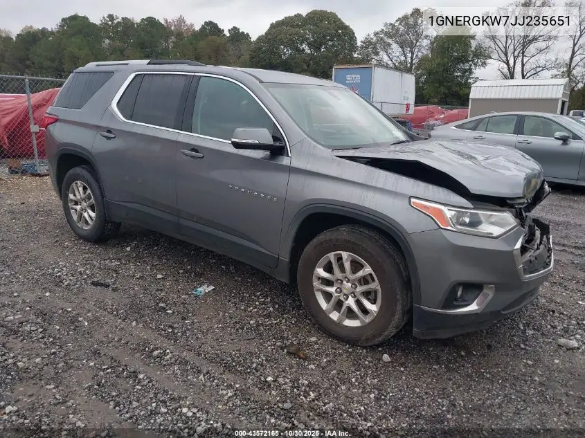 1GNERGKW7JJ235651 2018 Chevrolet Traverse 1Lt