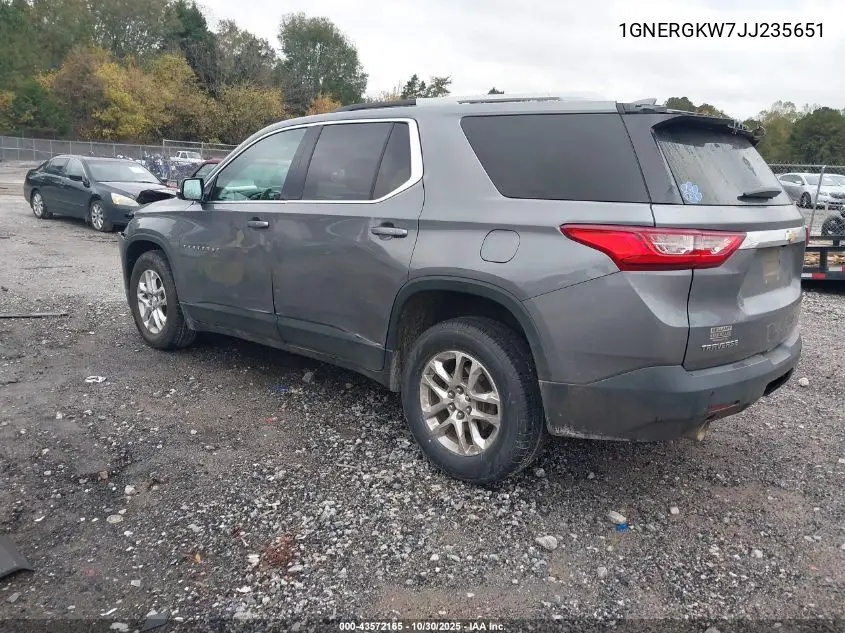1GNERGKW7JJ235651 2018 Chevrolet Traverse 1Lt