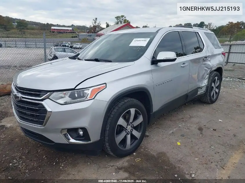 1GNERHKW5JJ215193 2018 Chevrolet Traverse 3Lt