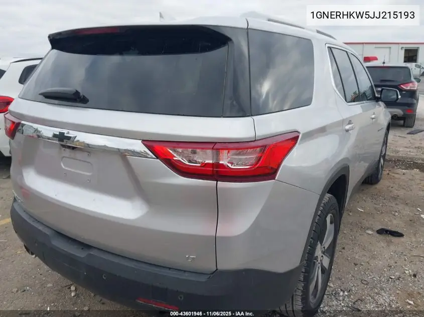 1GNERHKW5JJ215193 2018 Chevrolet Traverse 3Lt