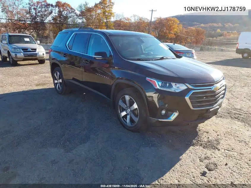 1GNEVHKW2JJ178759 2018 Chevrolet Traverse 3Lt