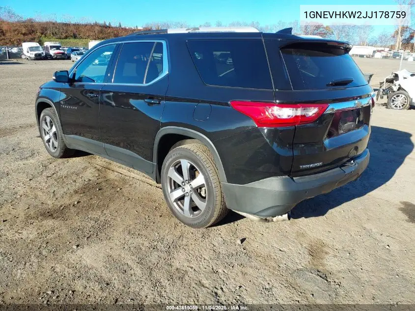 1GNEVHKW2JJ178759 2018 Chevrolet Traverse 3Lt