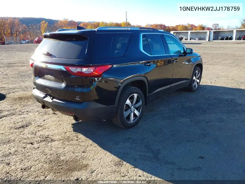 1GNEVHKW2JJ178759 2018 Chevrolet Traverse 3Lt